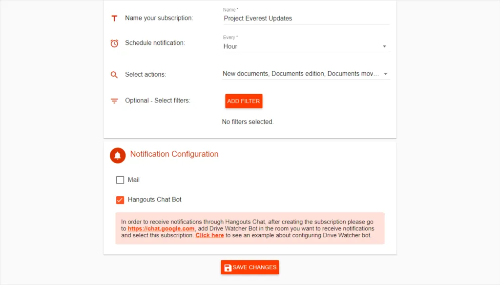 Notificaciones con el bot de Google Chat (antes Hangouts Chat) – captura 1