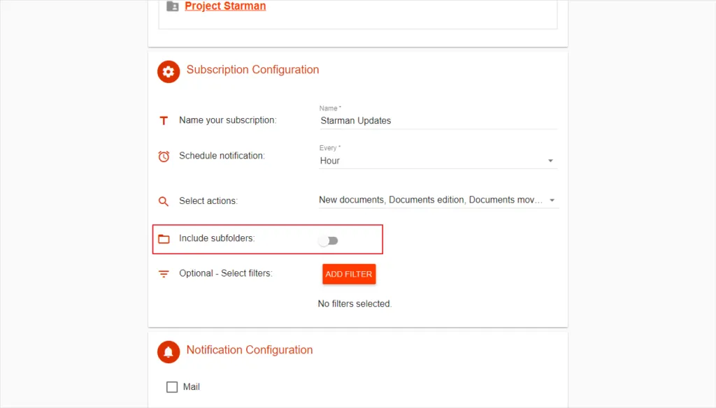 ¿Se notifican los cambios en las subcarpetas? – captura 1