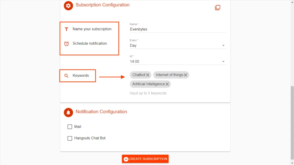 Cómo crear suscripciones web con DriveWatcher – captura 4