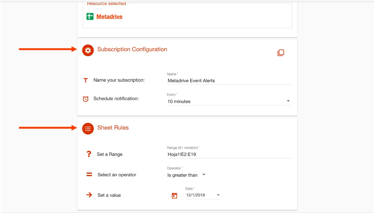 Cómo crear suscripciones de Google Sheets – captura 4